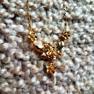 24k Gold Plated Sterling Silver Rose Necklace